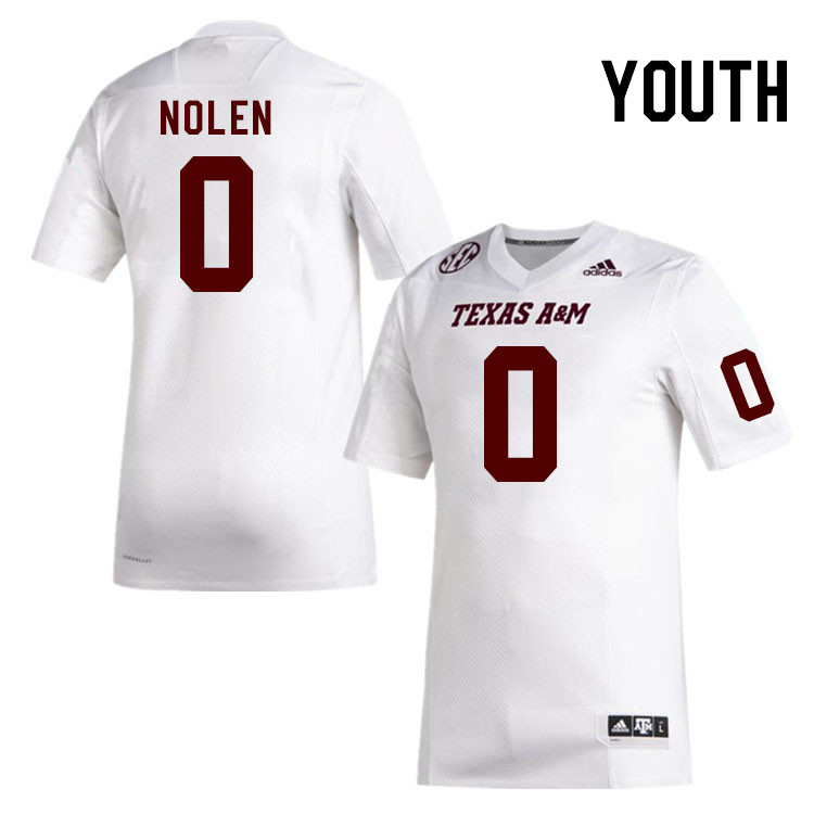 Youth #0 Walter Nolen Texas A&M Aggies College Football Jerseys Stitched Sale-White - Click Image to Close